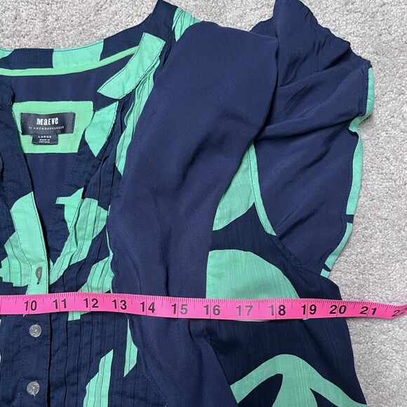 Anthropologie Maeve Cassandra Maxi Dress Large Navy Green Floral Classic Boho - Picture 11 of 15